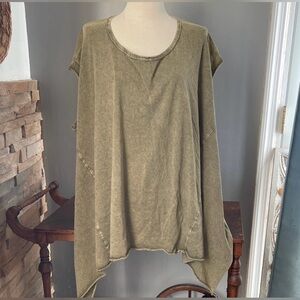 Easel L.A Relaxed Washed Olive Women’s asymmetrical Tunic Top